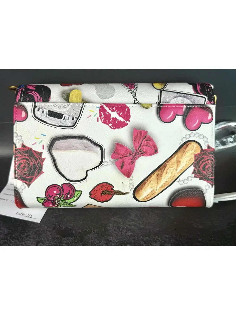 RARE HTF Betsey‎ Johnson Kitsch Foodie Novelty Hearts Crossbody Bag Sample